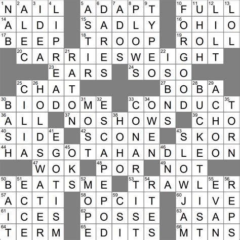 14, 2000; New York Times - Dec. . Vaudeville offering crossword clue
